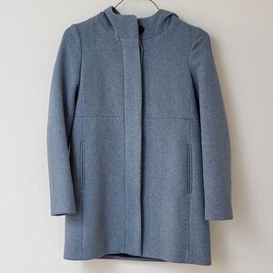 Zara Blue Hooded Coat